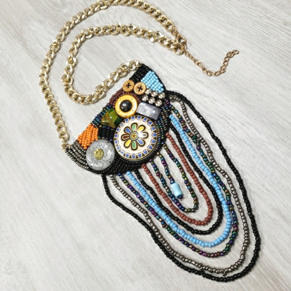 NEW Boho Native American Beaded Necklace - Picture 6 of 10